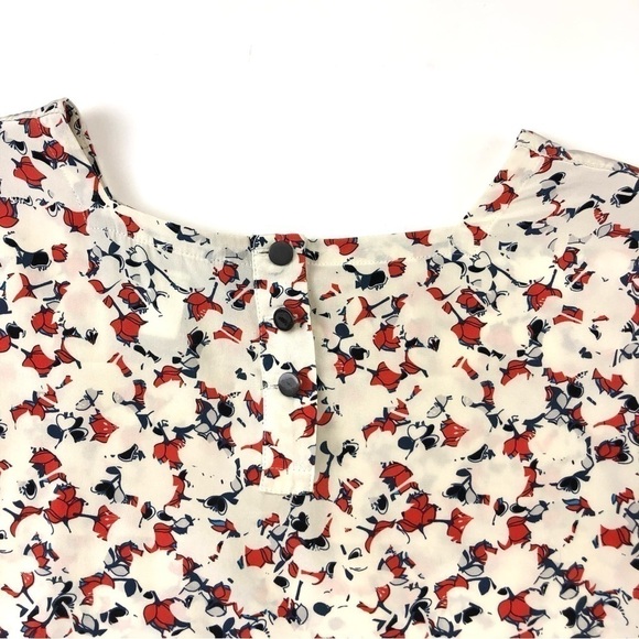 Marc Jacobs floral silk blouse 3/4 sleeve blouse Size 0 round neck - Picture 8 of 13